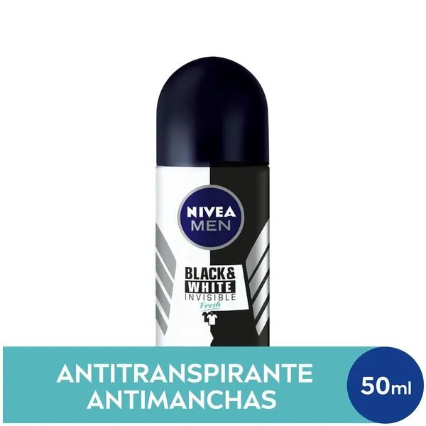 Desodorante Antitranspirante Nivea Men Black & White Invisible Fresh 48h Roll-On 50ml