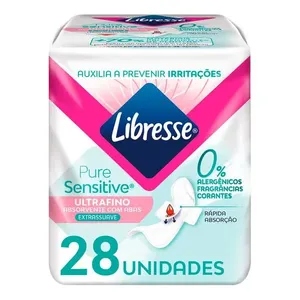 Absorvente Libresse Pure Sensitive Ultrafino Dia Com Abas 28 Unidades
