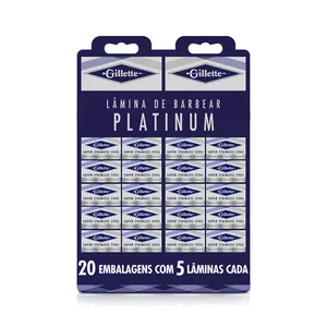 Lâmina de Barbear Gillette Platinum Duplo Fio com 5 Unidades