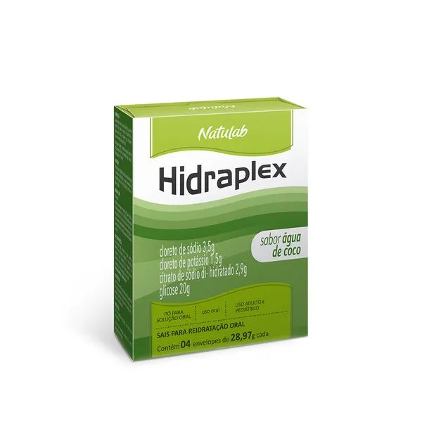 Hidraplex 27,9g Sabor Coco Pó para Solução Oral 4 Envelopes