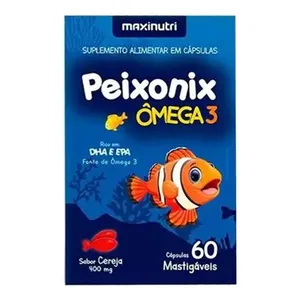 Suplemento Alimentar Peixonix Ômega 3 Sabor Cereja 60 Cápsulas Mastigáveis