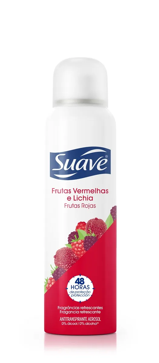 Desodorante Antitranspirante Suave Frutas Vermelhas e Lichia 48h Aerossol 150ml