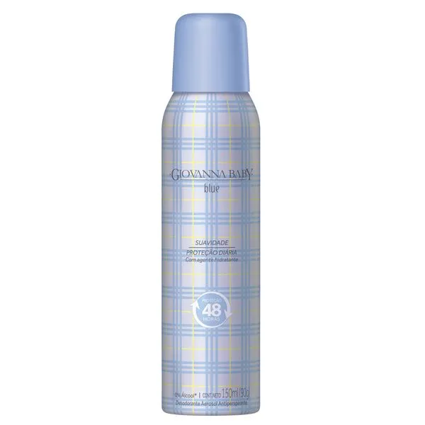 Desodorante Antiperspirante Giovanna Baby Blue 48h Aerossol 150ml