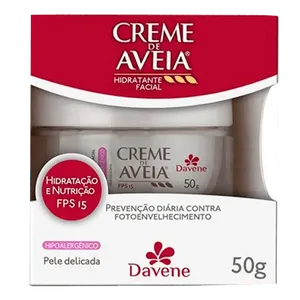 Creme Hidratante Facial De Aveia Davene Hipoalergenico Fps15 50g