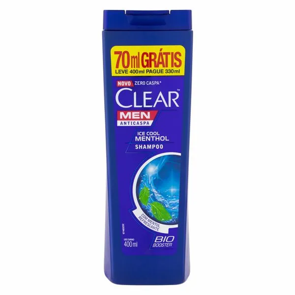 Shampoo Anticaspa Ice Cool Menthol Clear Men Leve 400Ml Pague 330Ml
