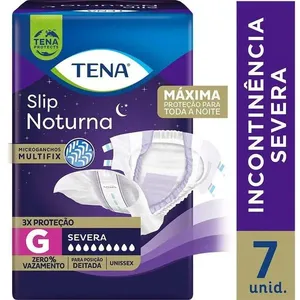 Fralda Geriátrica Descartável Tena Slip Noturna Incontinência Urinária Severa G 7 Unidades
