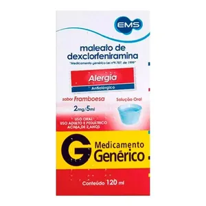 Antialérgico Maleato de Dexclorfeniramina 0,4mg/ml Genérico EMS 120ml