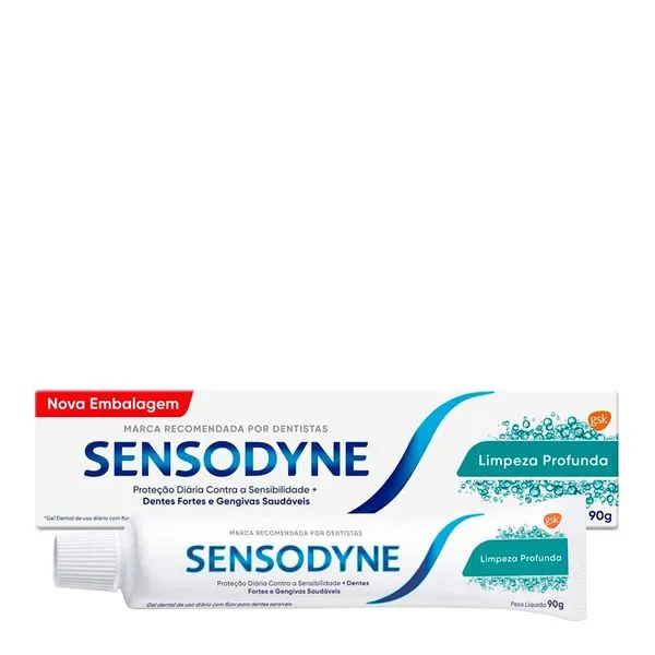 Pasta de Dente Sensodyne Limpeza Profunda Dentes Sensíveis 90g