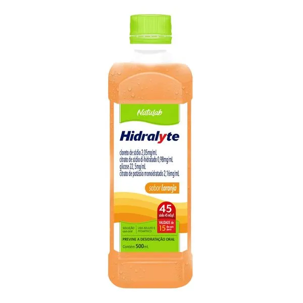 Hidralyte Natulab Laranja 500ml Solução Oral