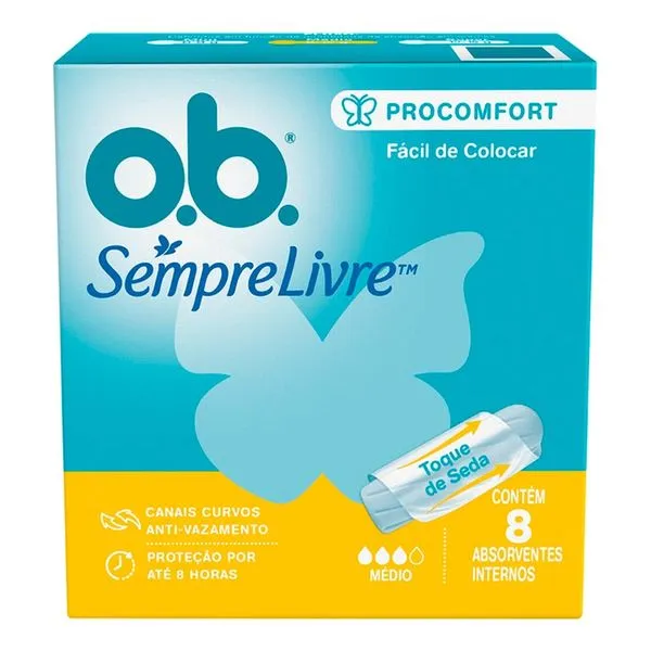 Absorvente Interno OB ProComfort Médio 8 Unidades
