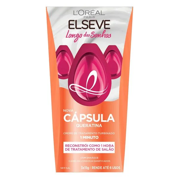 Creme de Tratamento Elseve Capsula Longo dos Sonhos 3 Unidades