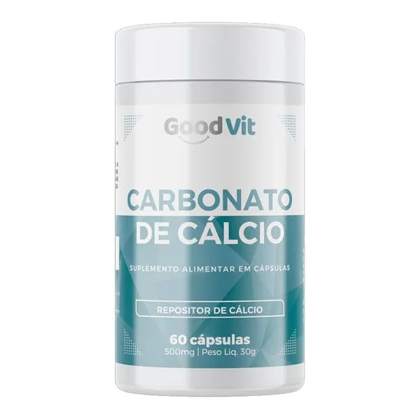 Suplemento alimentar Carbonato de Cálcio Good Vit 60 cápsulas
