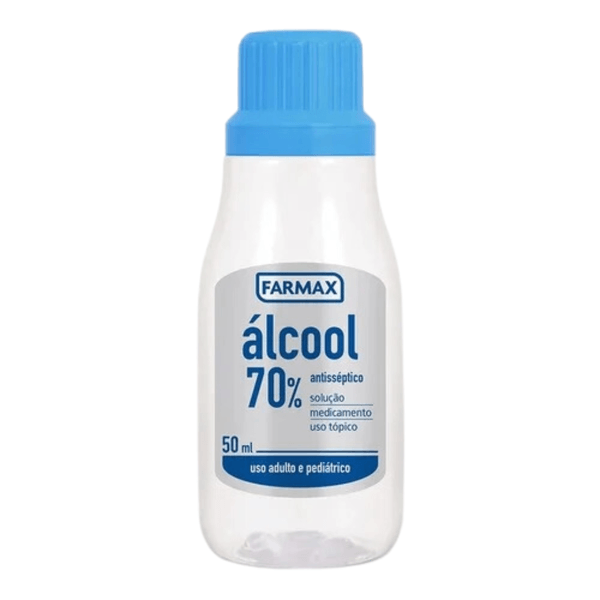 Álcool 70 Antisséptico Líquido 50mL Farmax