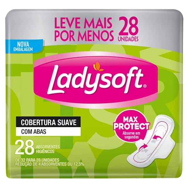 Absorvente Ladysoft Normal Suave Com Abas 28 Unidades