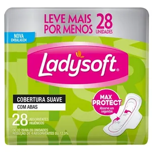 Absorvente Ladysoft Normal Suave Com Abas 28 Unidades