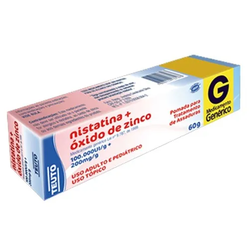 Nistatina + Oxido de Zinco Pomada 60g Genérico Teuto
