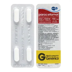 Paracetamol Ems 750mg Com 4 Comprimidos