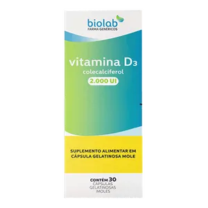 Vitamina D3 2000UI Biolab 30 Cápsulas Gelatinosas Moles