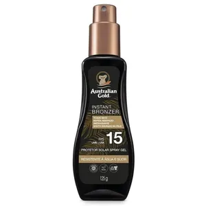 Protetor Solar Australian Gold Instant Bronzer FPS15 Spray Gel 125g