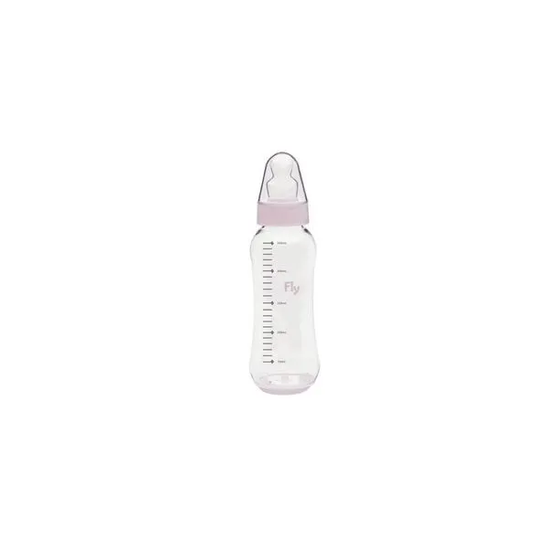 Mamadeira Fly Colors bico redondo rosa 250ml