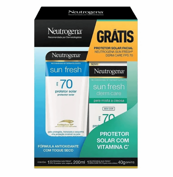 Kit Protetor Solar Neutrogena Sun Fresh Fps 70 200Ml+Protetor Solar Facial Fps 70 40G