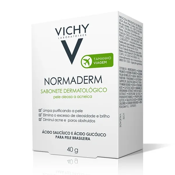 Sabonete em Barra Dermatológico Vichy Normaderm Pele Oleosa e Acneica 40g