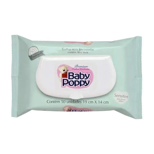 Lenço Umedecido Baby Poppy 50 unidades
