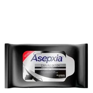 Lenços Umedecidos Asepxia Carvão Detox 25 Unidades