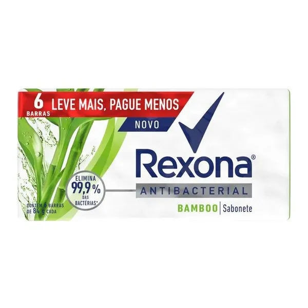 Sabonete em Barra Rexona Antibacterial Bamboo 84g 6 unidades