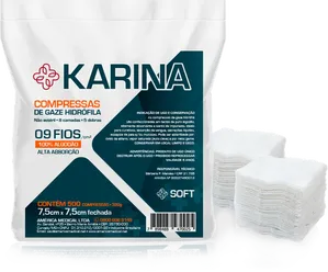 Compressa de Gaze Não Estéril 9 Fios Karina America