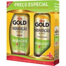 Kit Niely Gold Hidratação Água de Coco Shampoo 300ml +Condicionador 200ml