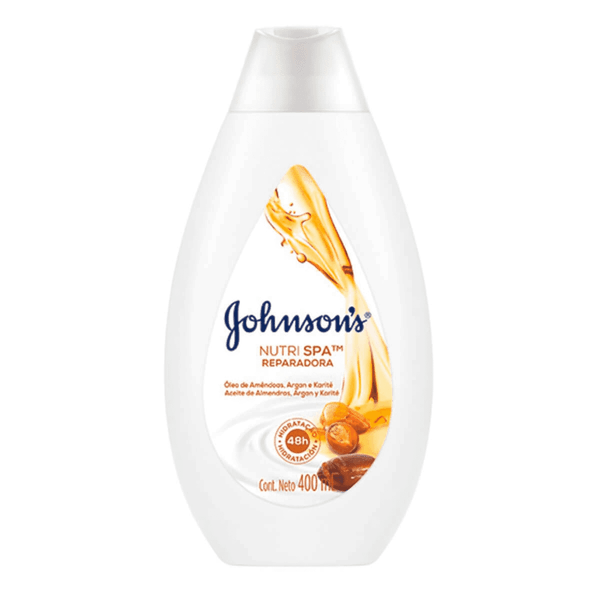 Hidratante Nutri Spa Reparadora Johnson's Soft Óleo de Amendoas, Argan e Karité 400ml Lo??o Hidratante Johnsons Am?ndoas, Argan e Karit? 400ml