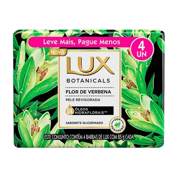 Sabonete em Barra Lux Botanicals Flor de Verbena Leve Mais Pague Menos 4 Unidades de 85g cada