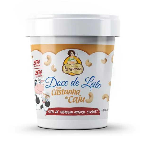 Pasta de amendoim La Ganexa sabor doce de leite com castanha de caju 450g