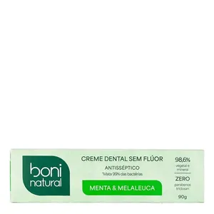 Pasta de Dente Boni Natural Sem Flúor Menta & Melaleuca 90g