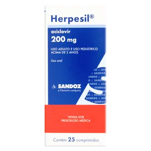 HERPESIL 200MG 25 CPRS -HEX