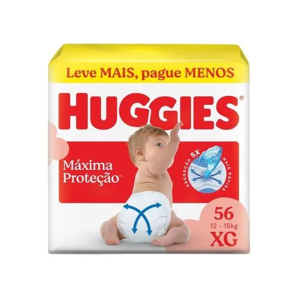 Fralda Huggies Máxima Proteção XG 56 Unidades FR HUGGIES MAXIMA PROT HIPER XG 56UN