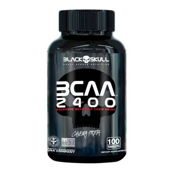 BCAA 2400 Black Skull Caveira Preta 100 tabletes