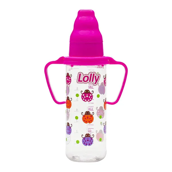 Mamadeira Lolly Zoo com Alça 240ml Cores Diversas