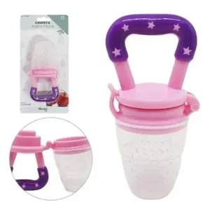 Chupeta Alimentadora Porta Fruta Infantil Silicone Bebe Rosa