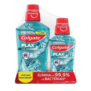 Enxaguante Bucal Colgate Plax Ice Infinity 500ml + 250ml