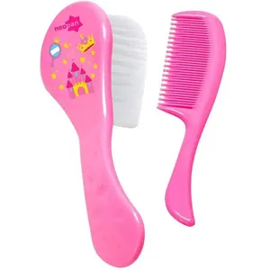 Conjunto Escova e Pente Neopan Rosa Estampas Sortidas Ref 7202