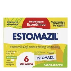 Antiácido Estomazil Sabor Abacaxi 6 Envelopes de 5g Pó Efervescente
