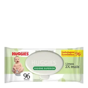 Lenço Umedecido Huggies Higiene Superior Limpam 2x Mais 96 Unidades