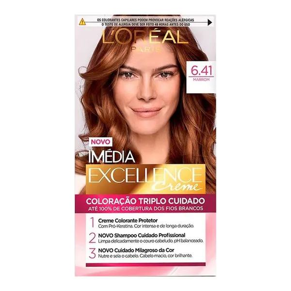 Tinta de Cabelo L’Oréal Paris Imédia Excellence 6.41 Marrom