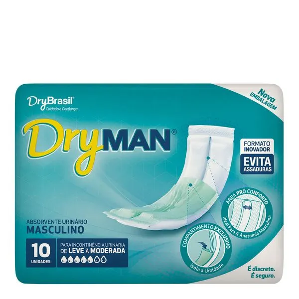Absorvente Dryman Masculino c/10 unidades