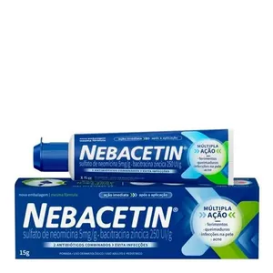 Antibiótico Nebacetin 15g Pomada Dermatológica