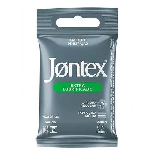 Preservativo Jontex Extra Lubrificado 3 Unidades