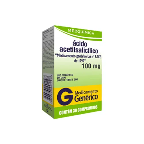 Ácido Acetilsalicílico 100mg 30 Comprimidos Genérico Medquímica