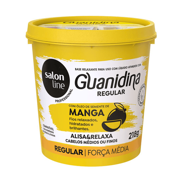 Alisante Salon Line Guanidina Regular Força Média Com Óleo de Manga 218g